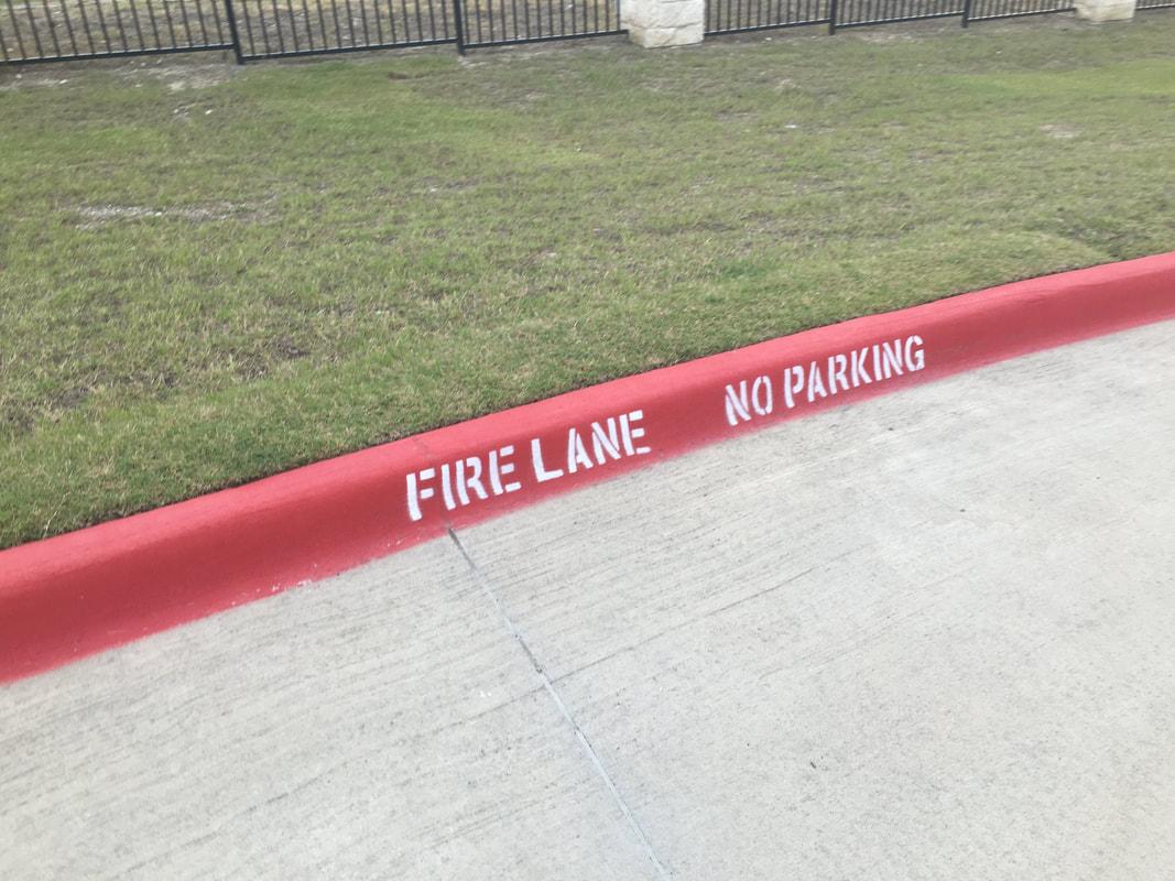 Fire lane striping in Fort Lauderdale, Florida
